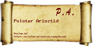 Polster Arisztid névjegykártya